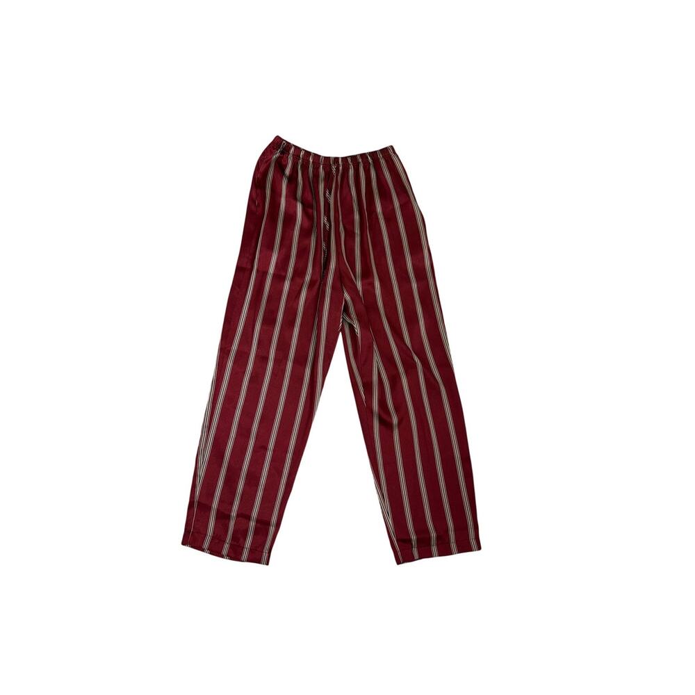 Secret Treasures Flowy Satin Red Stripe Drawstring Pajama Lounge Pants Small